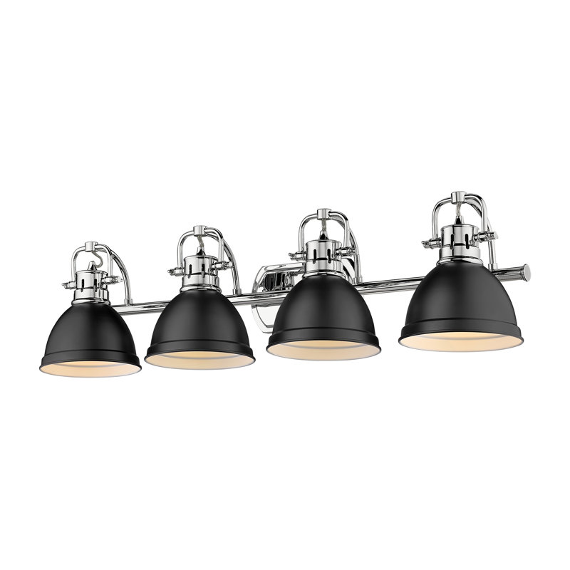 Éclairage pour salle de bain 4 lumières Calico, Noir mat, Chrome