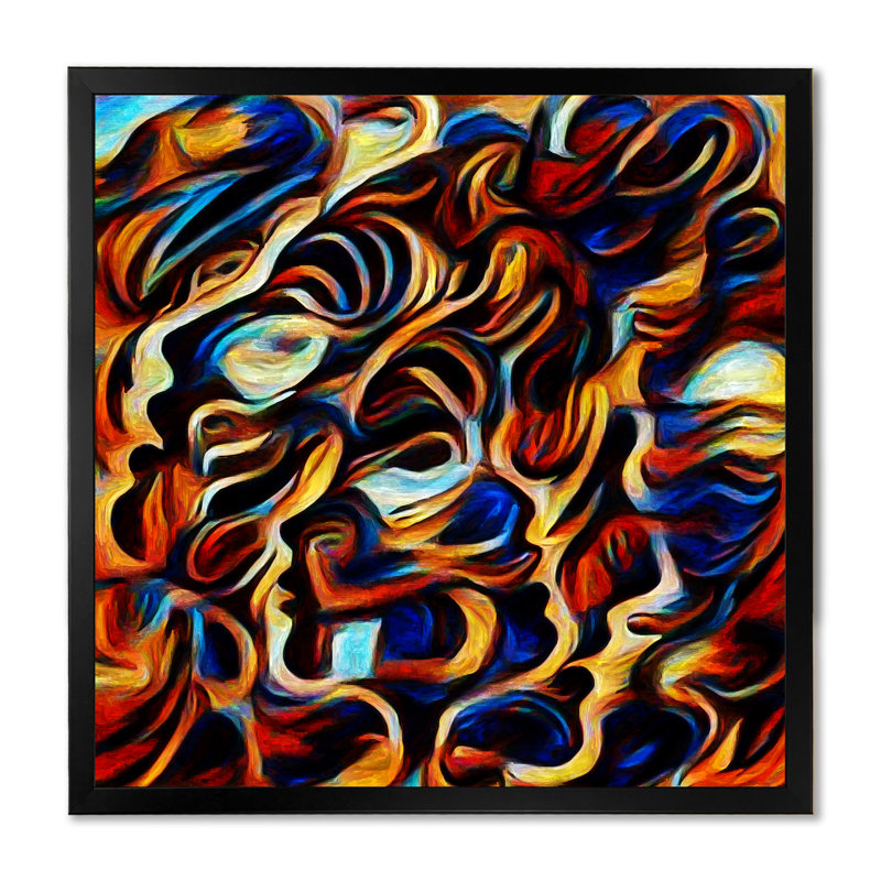 «Abstract Face Pattern Art II», reproduction sur toile encadrée, Cadre photo noir, H 16 po x l 16 po x P 1 po