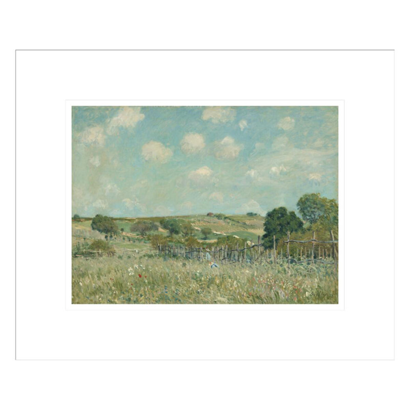 «Meadow» par Alfred Sisley - estampe numérique encadrée, H 13,75 po x l 16,51 po