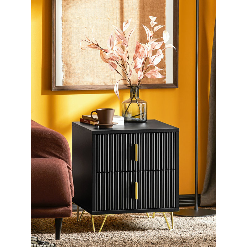 40cm W Bedside Table, Black