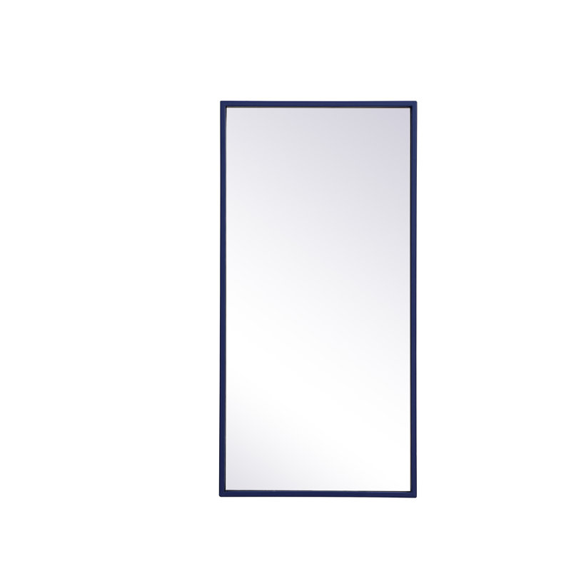 Sabine Metal Rectangle Wall Mirror, 14" x 28", Blue