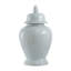 Pot à gingembre classique en porcelaine de 17 po avec finition blanche brillante et vase décoratif décoratif pour manteau de cheminée, plateau de table, buffet ou pièce maîtresse 