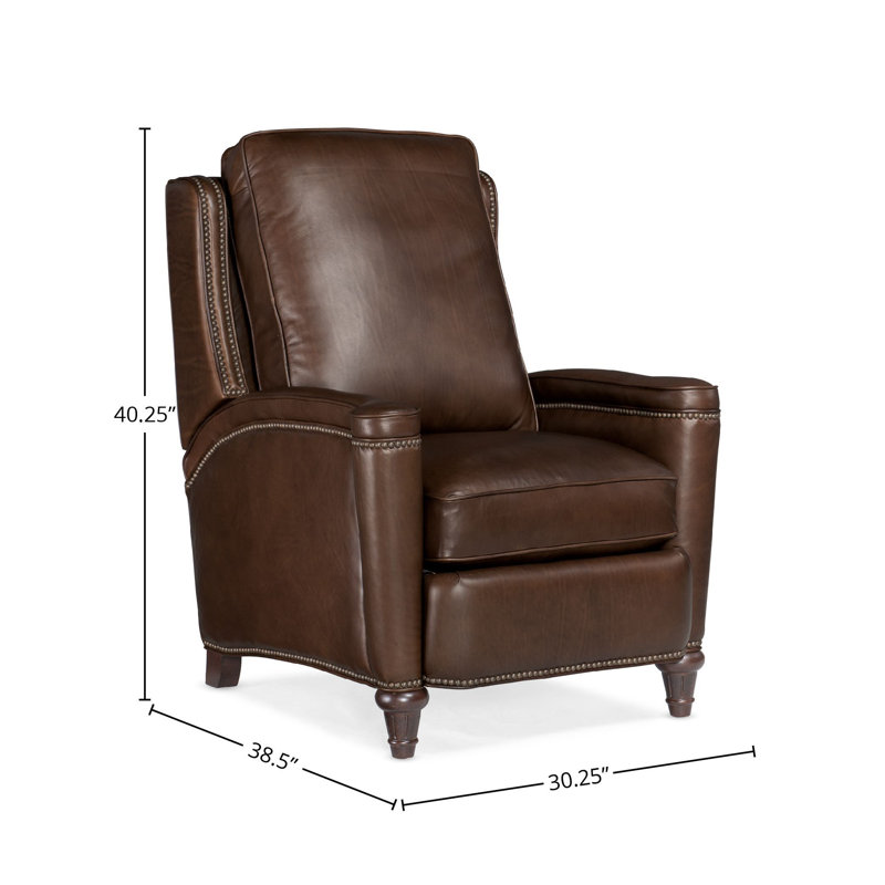 Recliner, Espresso Genuine Leather, Manual