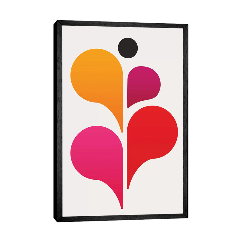 Abstract Dancer by Kubistika - Painting on Canvas, Black Floater Framed, 66.04cm H x 45.72cm W x 3.81cm D