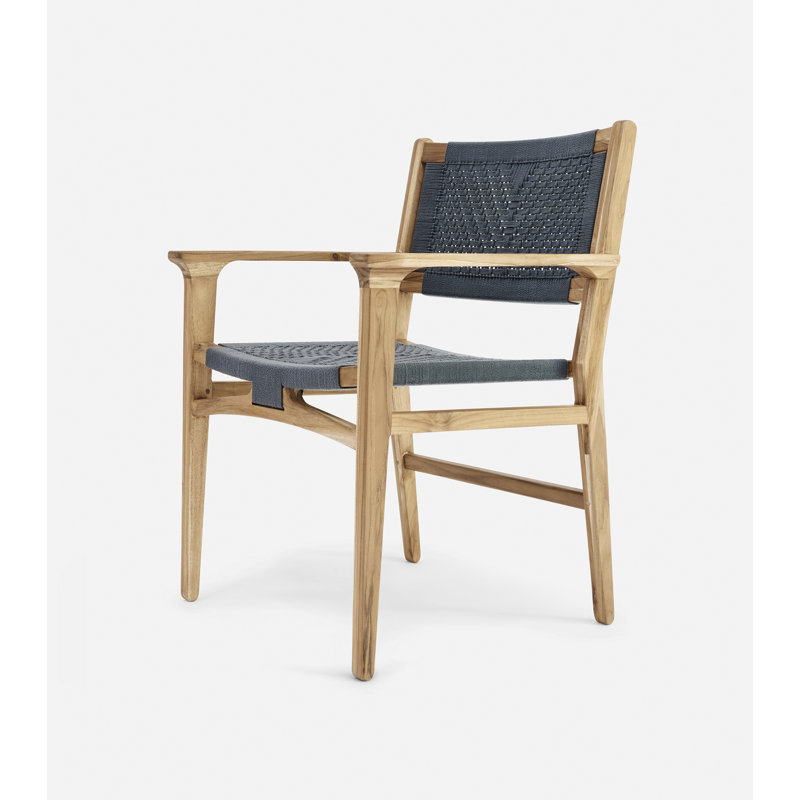Chontales Dining Chair with Armrest in San Geronimo Manila, Naturaline V Braided Cord, Teak
