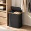 Panier à linge 3 compartiments de 160 L avec couvercle et sac de rangement amovible-1697036981-1697036983