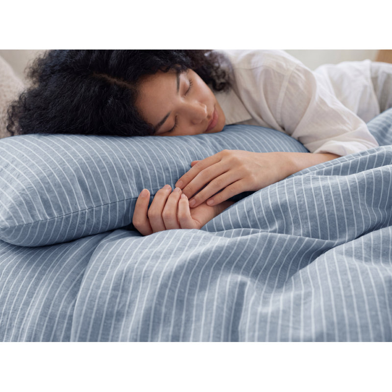  Bedsure Gingham Duvet Cover Set, 100% Washed Cotton Duvet Cover King, PureWoven with Reversible Yarn‑Dyed Design & Double‑Stitch Craft（Set of 3）