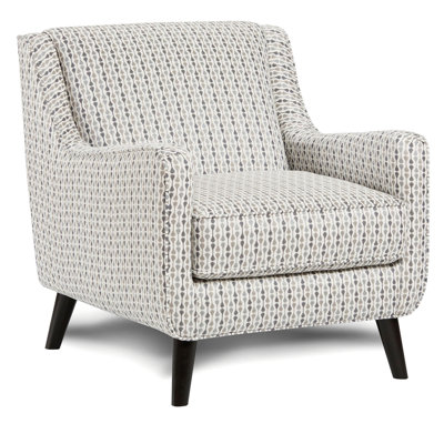 Fauteuil rembourré en tissu doux, pieds arrondis et accoudoirs inclinés, idéal pour le salon, style transitionnel, 81 cm (L) x 89 cm (l) x 91 cm (H), vendu à l'unité. Pieds et accoudoirs multicolores inclus.