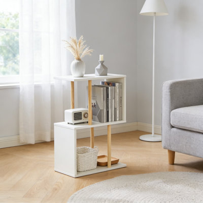 Mid-Century Modern Side Table With Open Storage Shelf, Narrow End Table For Small Spaces, Sofa Table And Nightstand