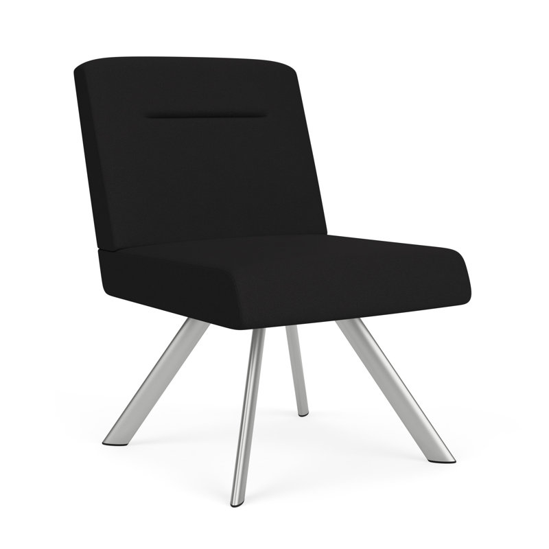Fauteuil d'invité Willow, Argent argent, Visite libre noire