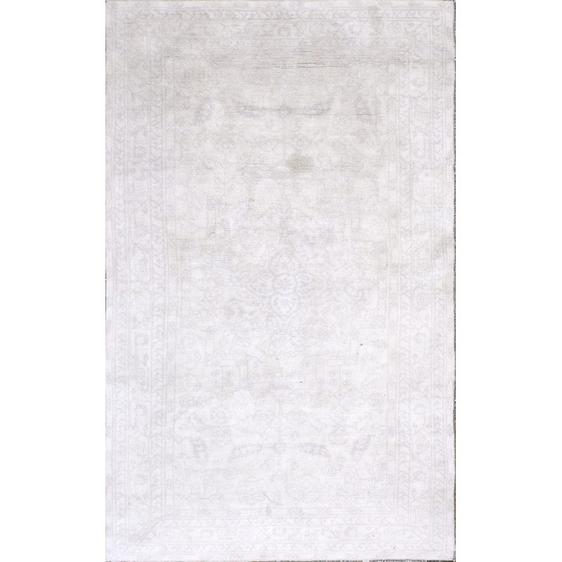 Soft Light Faded Gray Color Antique Cotton Pile Indian Agra Rug