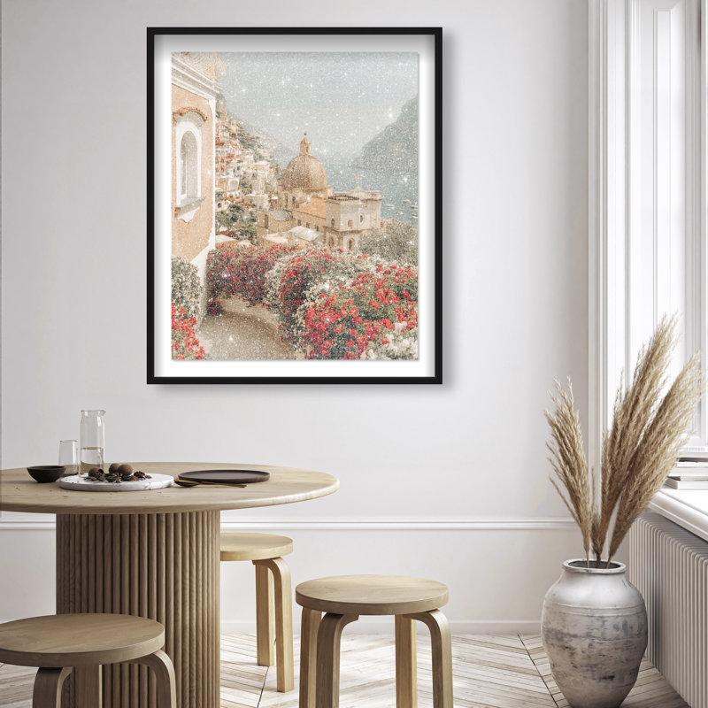 Clifftop Crimson I Shadowbox Nautical & Beach Print by Oliver Gal, Black Frame, 16 x 20, 37.5"H x 46.5"W, White Shadowbox