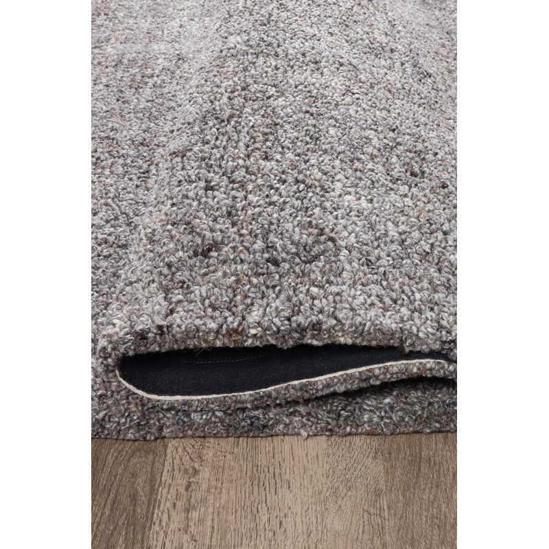 Abir Hand Woven Wool Grey Rug, Rectangle 160cm x 230cm