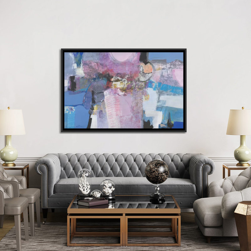 « simpatia », reproduction sur toile, H 18 po x l 26 po x P 1,5 po, Toile avec cadre noir, Pas de tapis