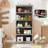 69" W 5-Tier Farmhouse Bookcase with Adjustable Shelves, Open Display Storage Bookshelf for Home Office, Living Room, Study or Balcony-457048599-457048597