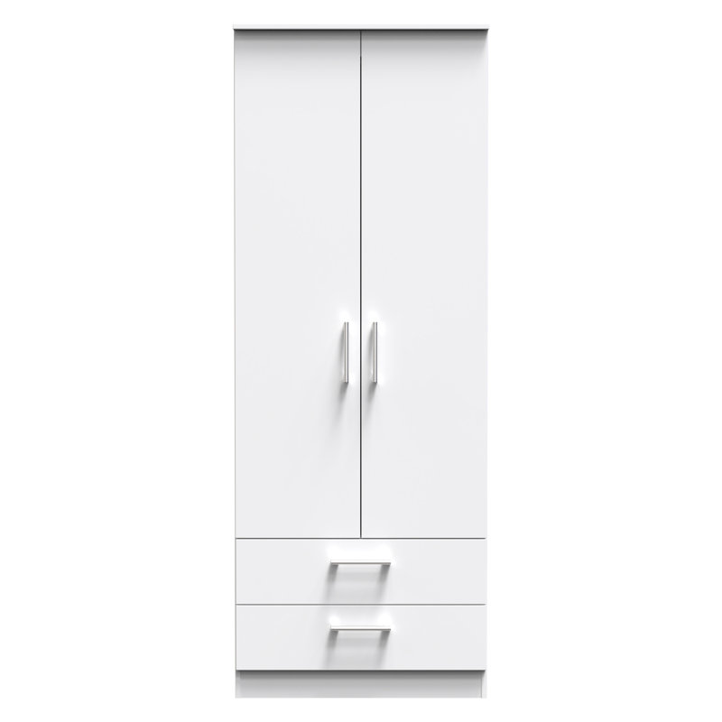 Fully Assembled Devon 1 Door Wardrobe, White, 196" H x 74" W x 53" D