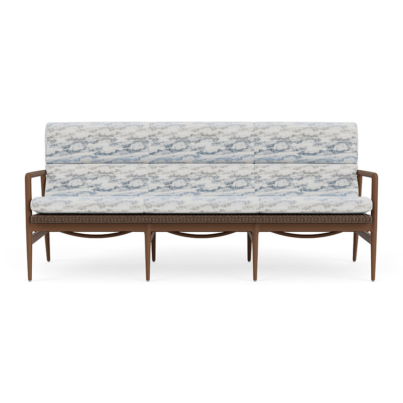 Cascade Outdoor 3 - Seat Patio Sofa, Stratosphere Cloud, Bark