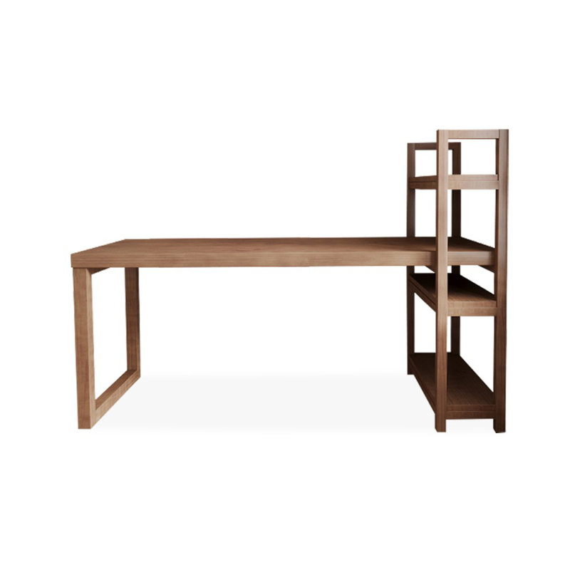 Bureaux rectangulaires en bois massif 78,74 "noyer, Retour à droite, H 43,31 po x l 78,74 po x P 35,43 po