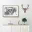 Albert Einstein Graffiti in Abstract - Picture Frame Drawing Print-55683188-55683189