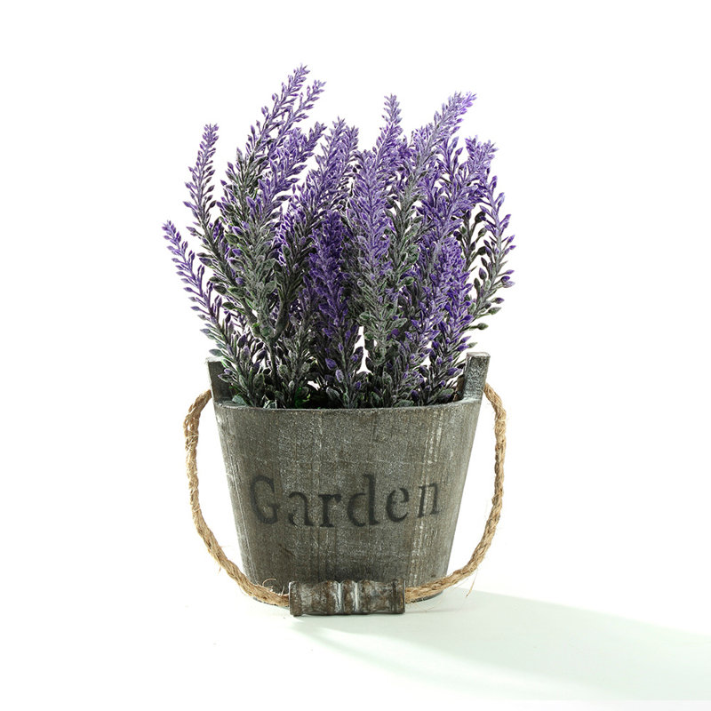 6.7'' Faux Herbs Plant in Wood Pot
