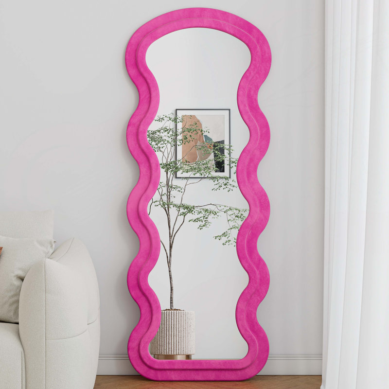 Miroir de plancher en flanelle pleine longueur pour salon suspendu ou contre le mur