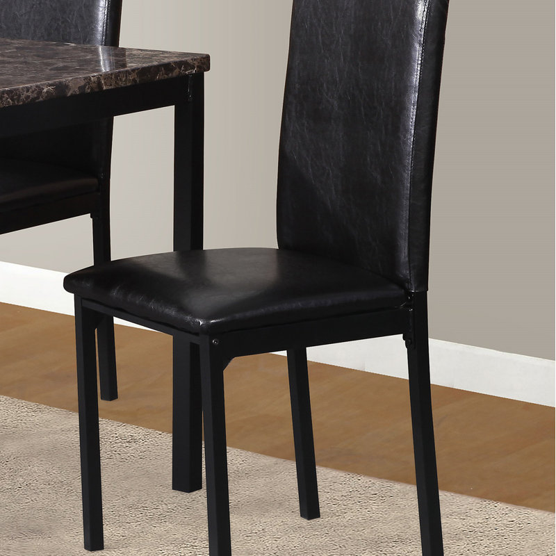 Noyes Ivan Seat Metal Frame Dining Chairs, Set Of 4, Black