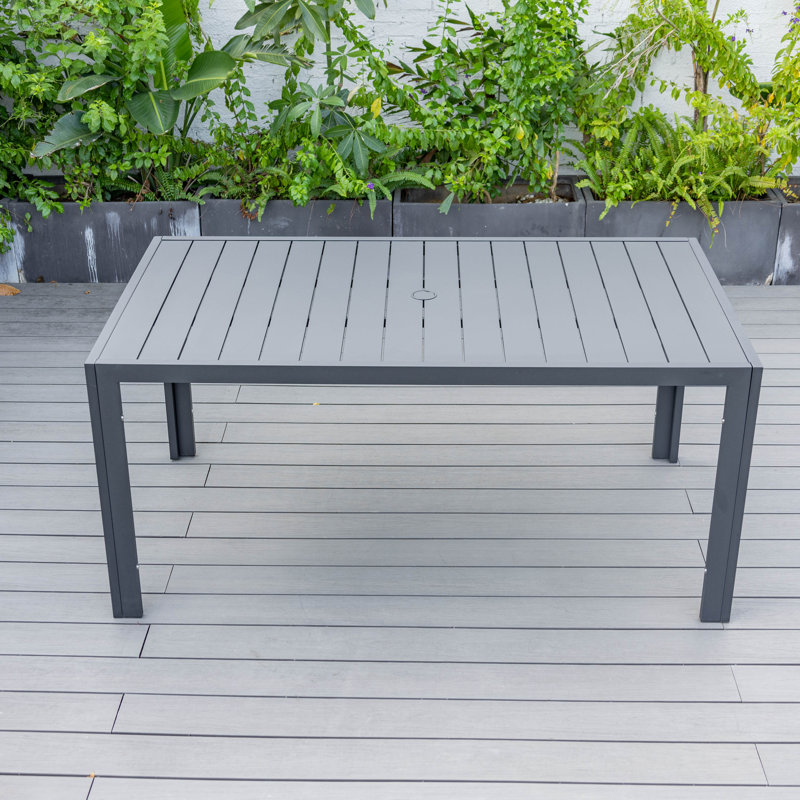Table de salle à manger d'extérieur Letendre, L 35,43 po x L 63 po x H 29,53 po