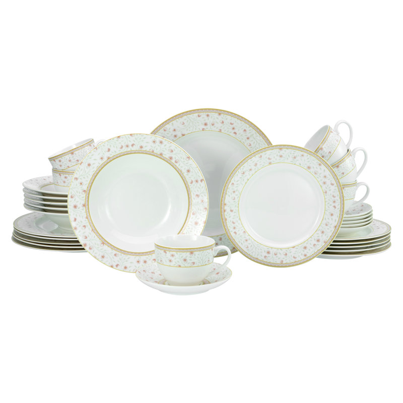 Emilia (New Bone China) 30 Piece Bone China Dinnerware Set, Service for 6