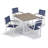 Travira Square Outdoor Dining Table With Umbrella Hole , 40'' in. W 40'' in. D-1898098857-1940053155