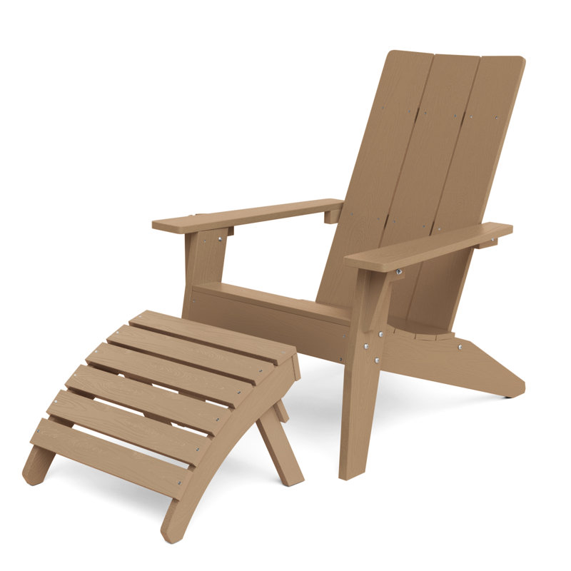 Adirondack Chair With Ottoman, Teak
