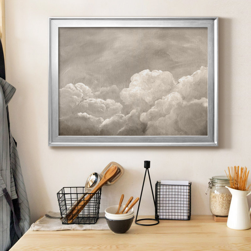 «Painted Clouds I», toile encadrée de qualité supérieure - prête à être accrochée, H 22,5 po x l 30,5 po x P 1 po, Argent