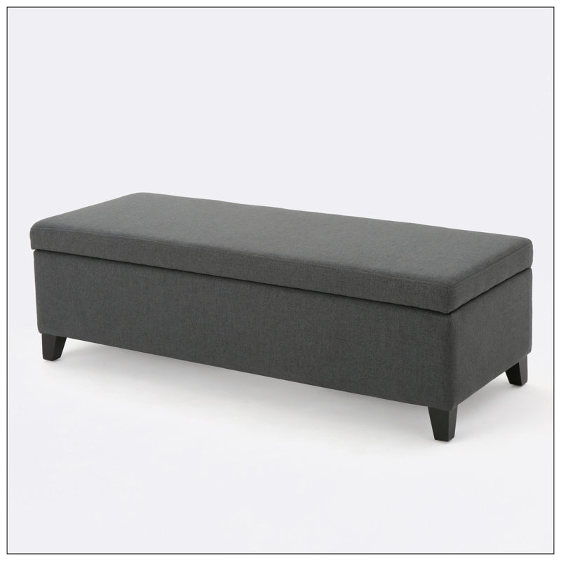 Banc de rangement en tissu Matheo, Gris foncé