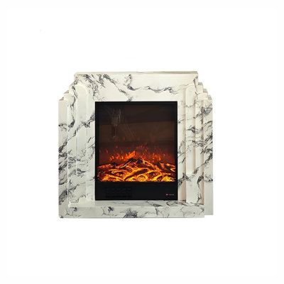 43.31" Smoky Gray Imitation  Marble Landscape Heat Electric Fireplace
