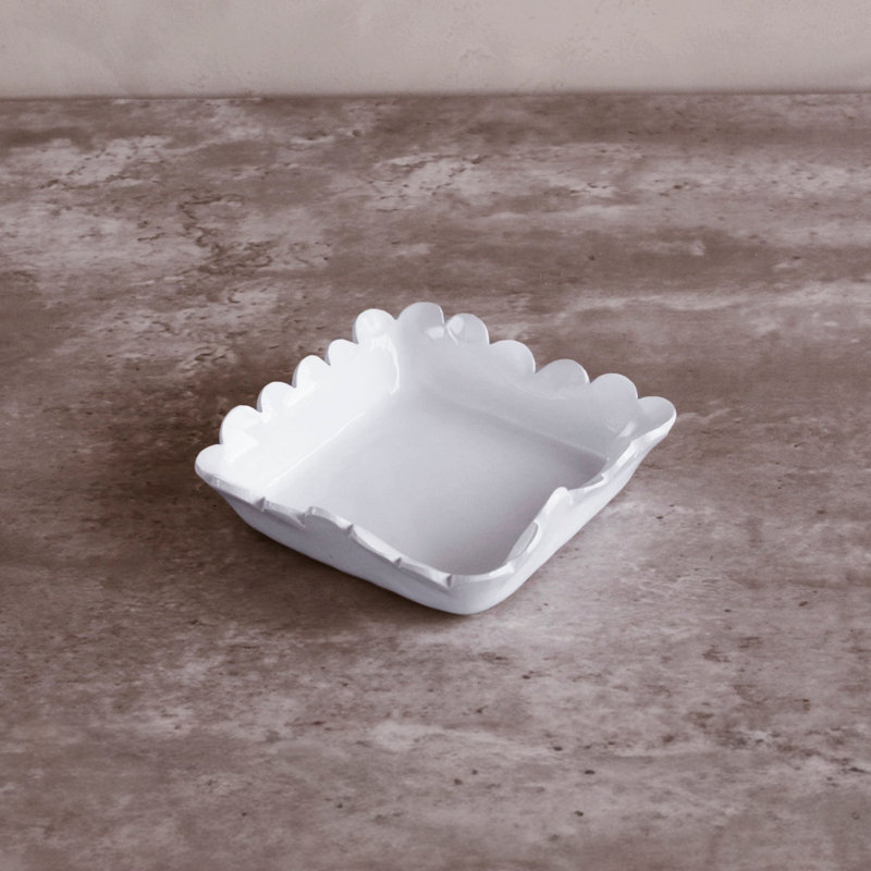 VIDA Colette Beverage Napkin Holder (White), 1.5" H x 9" W x 8.75" D