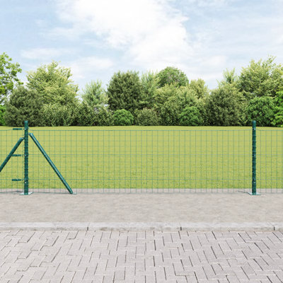 Vidaxl Fence Posts With Base Plates 13 Pcs Diameter32mm Galvanised Steel