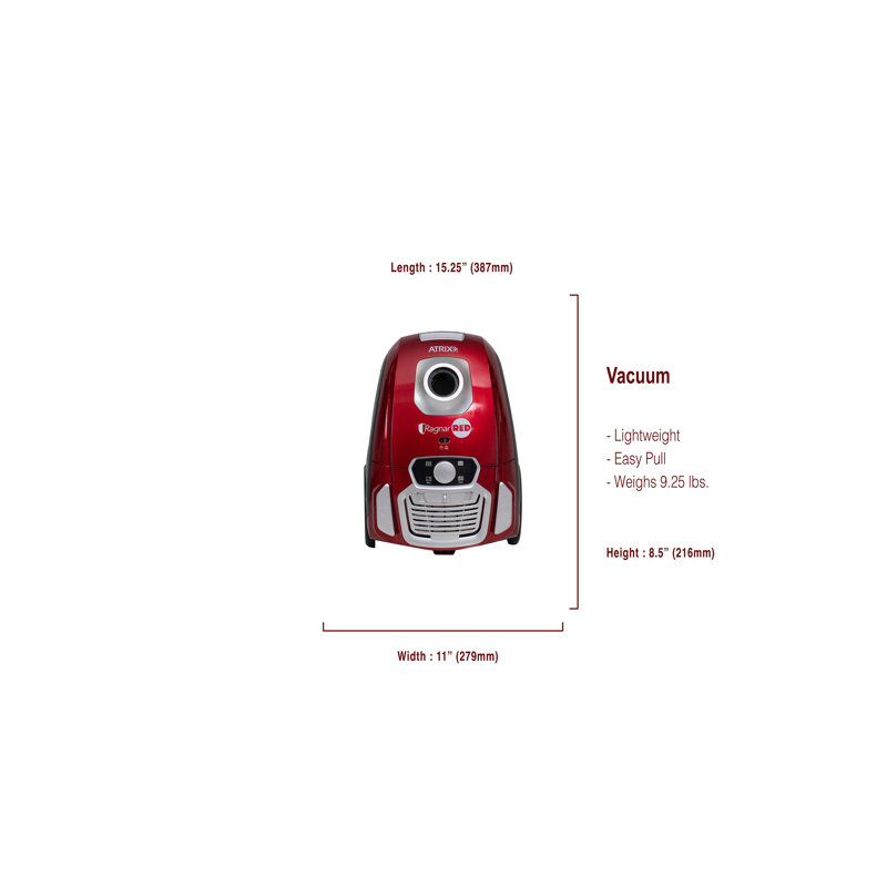 Atrix Ragnar Red Vacuum with HEPA Filtration