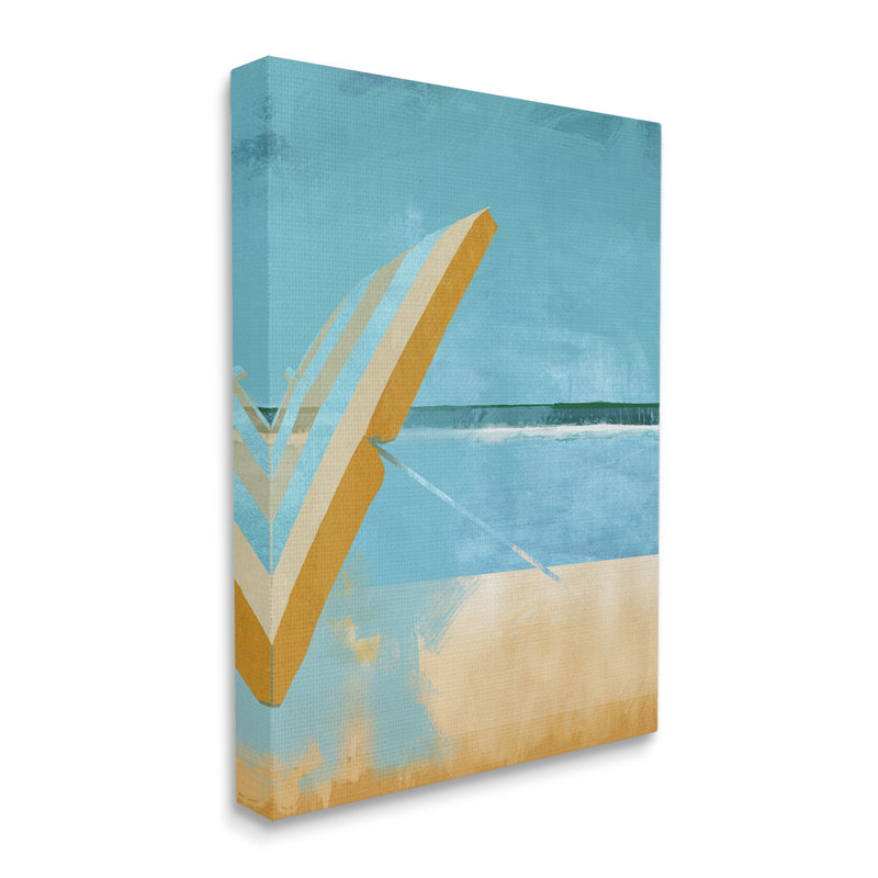 Parasol de Sunny Beach, H 16 po x l 16 po x P 1,5 po, Plaque murale