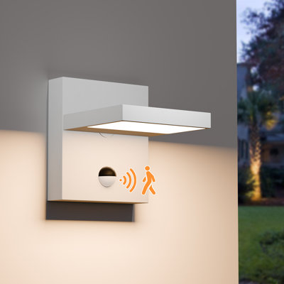 Outdoor Motion Sensor Wall Light For House LED Modern Exterior Light Fixture With Rotatable Lamp Head Waterproof  Outside Light Alumunum For Garage Patio,3000K