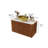 36'' Modern Luxury Sintered Stone Bathroom Vanity, Wall Mounted Vainty with Two Drawers and Gold Handle, Golden Basin