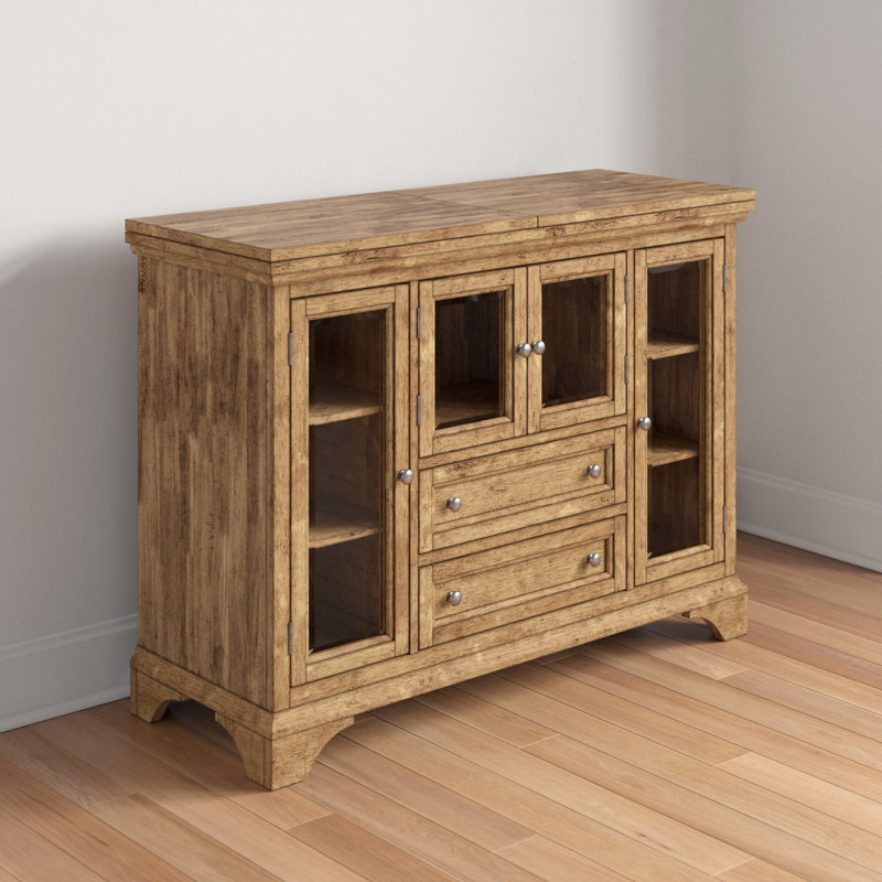 Shaeffer Extendable to 95-inches Flip-Top 2-drawer Solid Wood Server