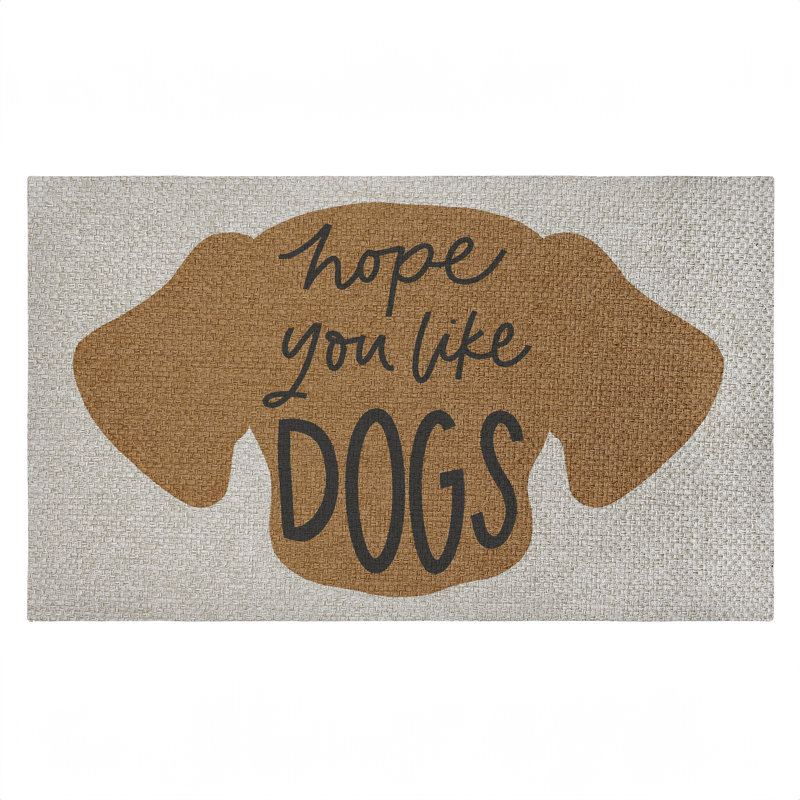 Hope You Like Dogs Outdoor Door Mat, design by Amanda Houston, 18"x30", Hope You Like Dogs
