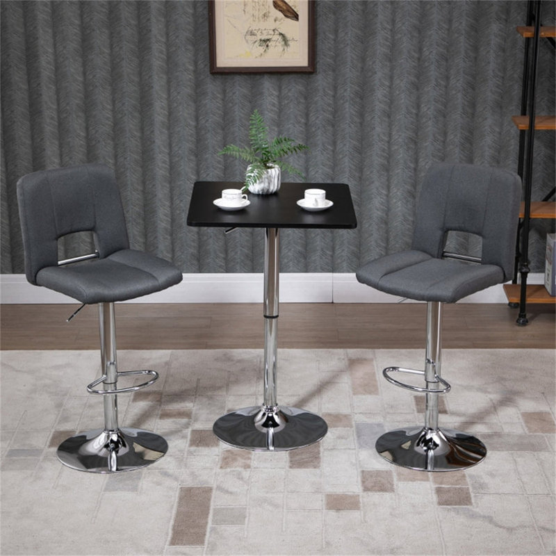 Chemarin Metal Base Dining Table, Black