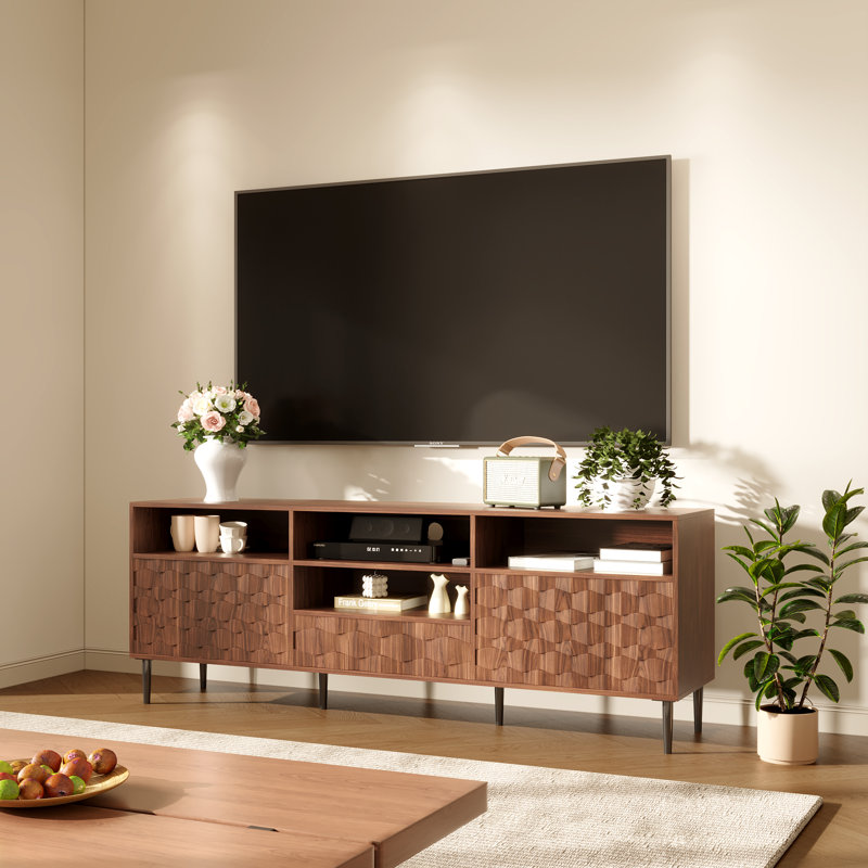 Meuble télé Ulita de 70 po avec meuble télé Mid-Century