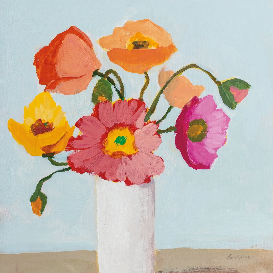 Leinwandbild Sorbet Poppies III von Pamela Munger