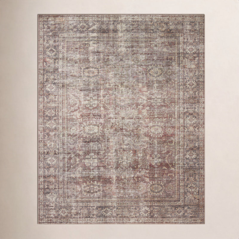 Tapis bordeaux / antique Georgie, Rectangle 3 pi 9 po x 5 pi 6 po