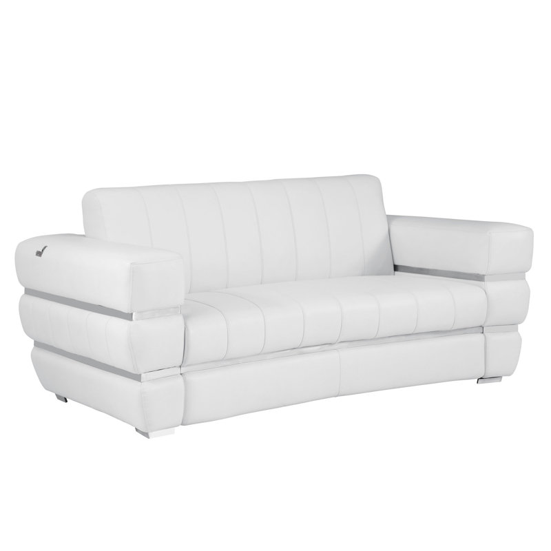 Cuir avec pieds en acier inoxydable et coussin en mousse à 3 couches