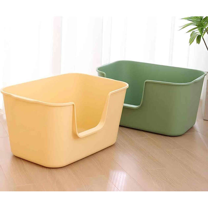 Très grand bac à litière pour chat avec côtés hauts, anti-éclaboussures, assemblage sans outil, multi-chat, géant (gris) L 24,60 po x l 16,92 po x H 12,99 po