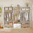 White Modular Walk in Closet Organizer System with 3 rods,7 shelves and 2 drawers