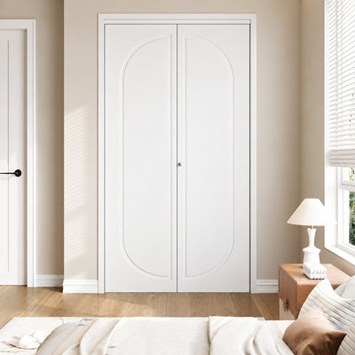 Porte pliante moderne à panneaux et panneau de fibres à densité moyenne apprêté 24 po x 80 po Modern Kit