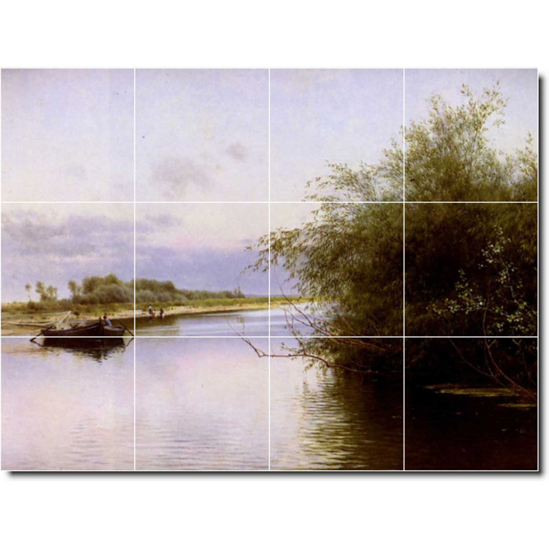Carreau de peinture murale 48 po x 36 po 12 po x 12 po, Peinture de bord de mer Emilio Sanchez Perrier W07
